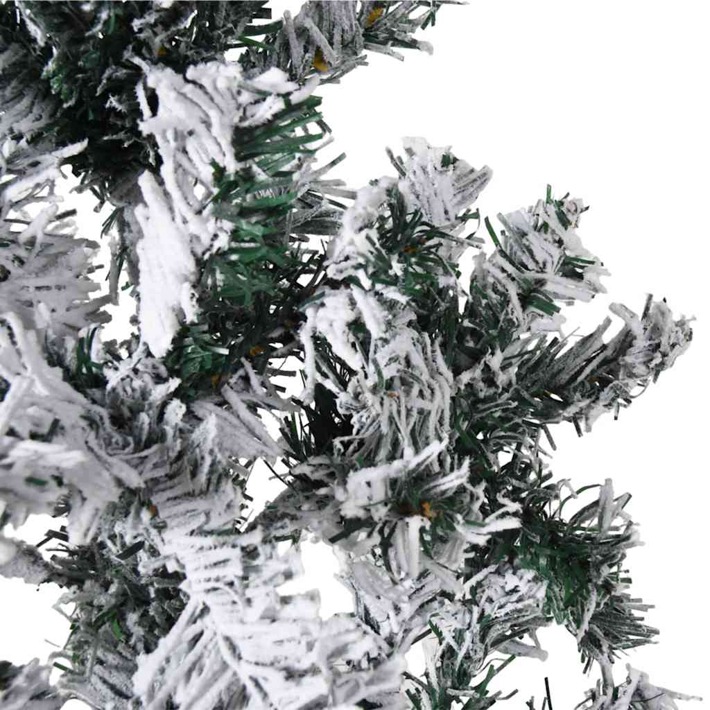 Artificial Half Christmas Tree Green and white PVC, Steel 94.5 in