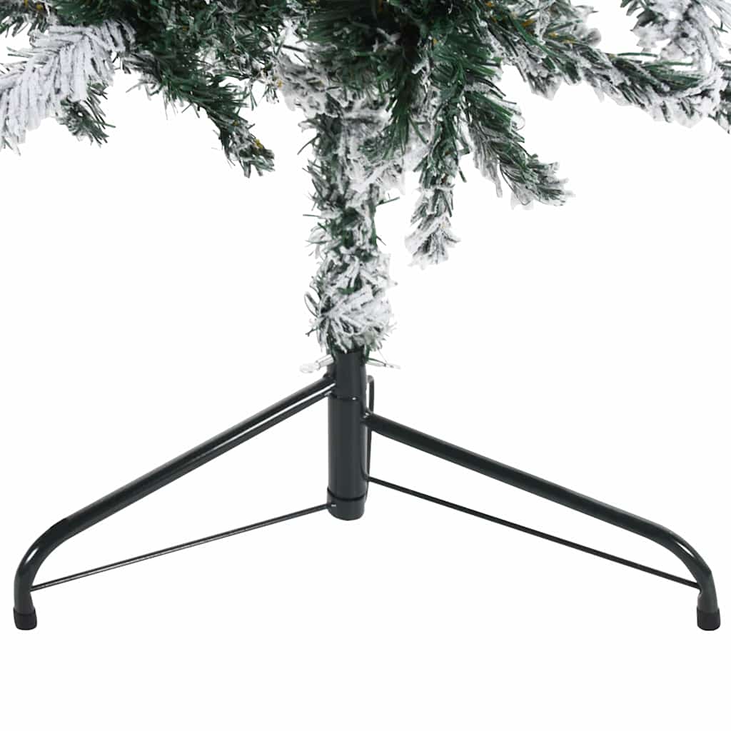 Artificial Half Christmas Tree Green and white PVC, Steel 94.5 in