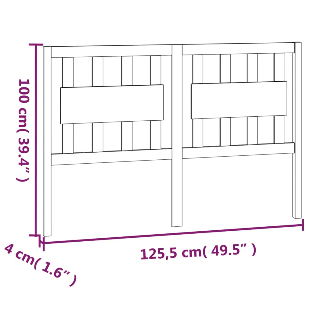 Bed Headboard | Grey | Solid pine wood | Standard | Bed Headboard