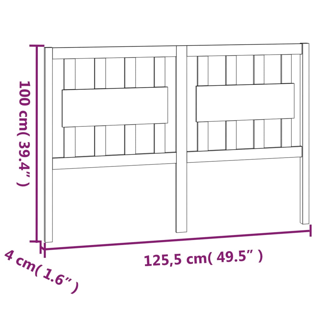 Bed Headboard | Honey brown | Solid Pine Wood | Medium