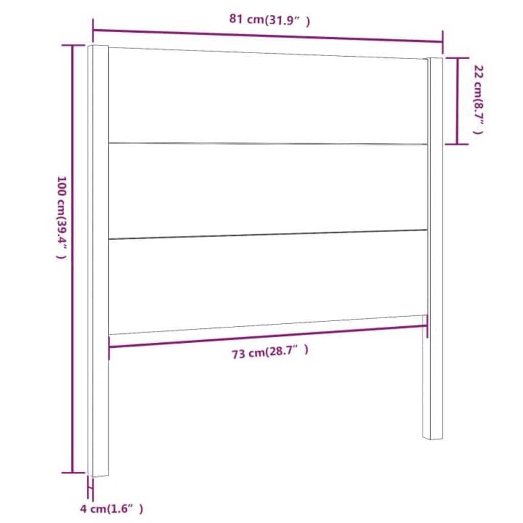 Headboard | Honey brown | Solid pine wood | Standard | Decorative Inlays