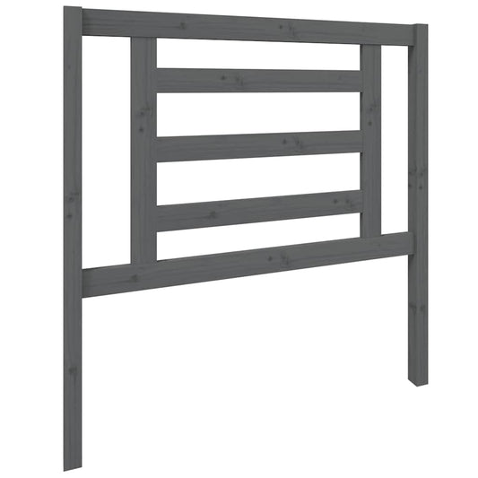 Bed Headboard Grey 96x4x100 cm Solid Wood Pine