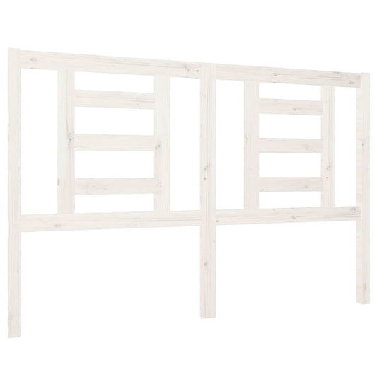 Bed Headboard White 146x4x100 cm Solid Wood Pine