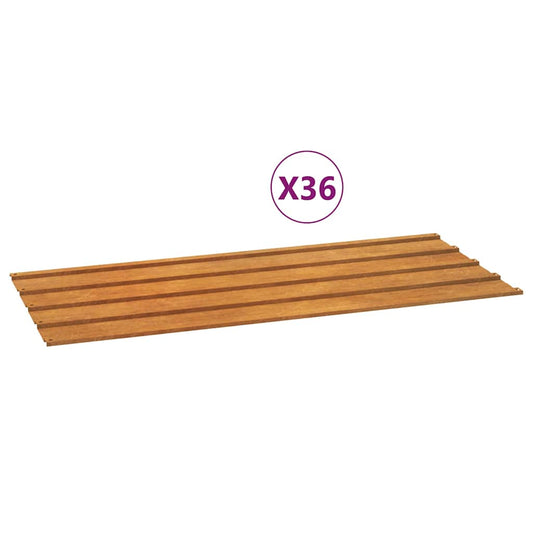 Roof Panels 36 pcs Rusty 100x44 cm Corten Steel