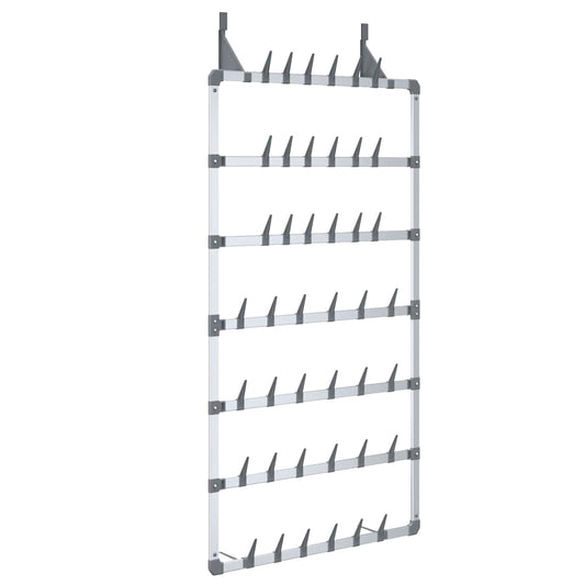 344372 vidaXL Hanging Shoe Rack Silver 66x13x139 cm
