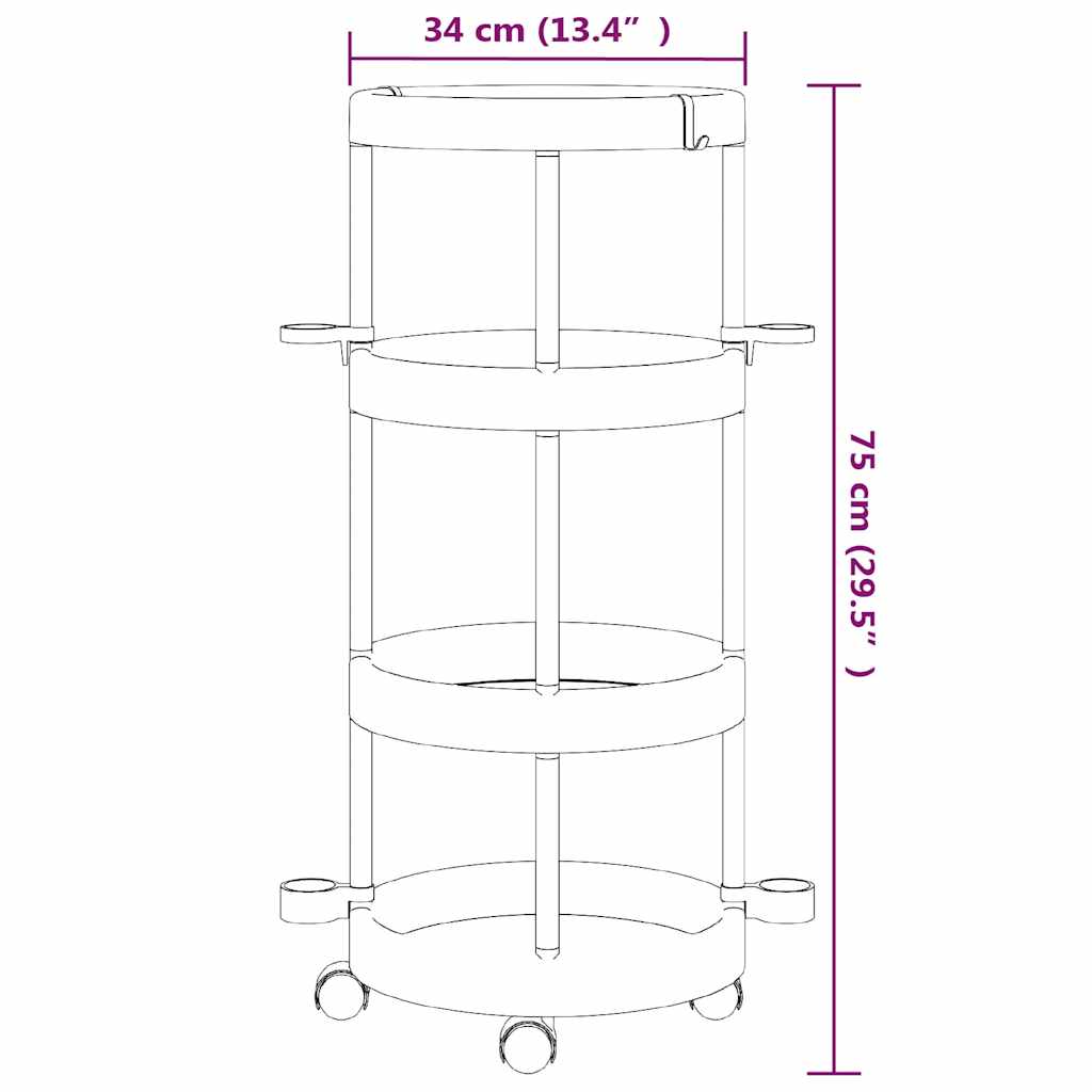 Cleaning Trolley | Silver and white