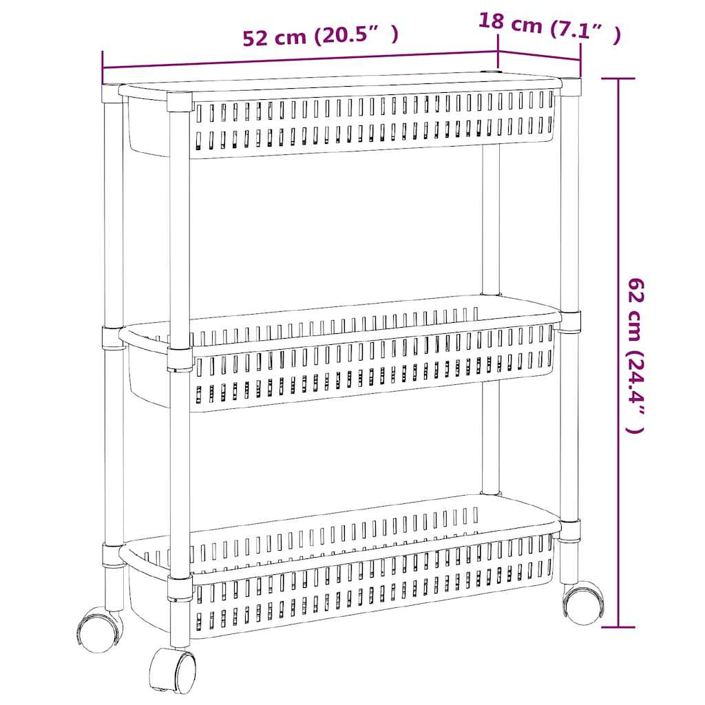Storage Trolley | Silver and White