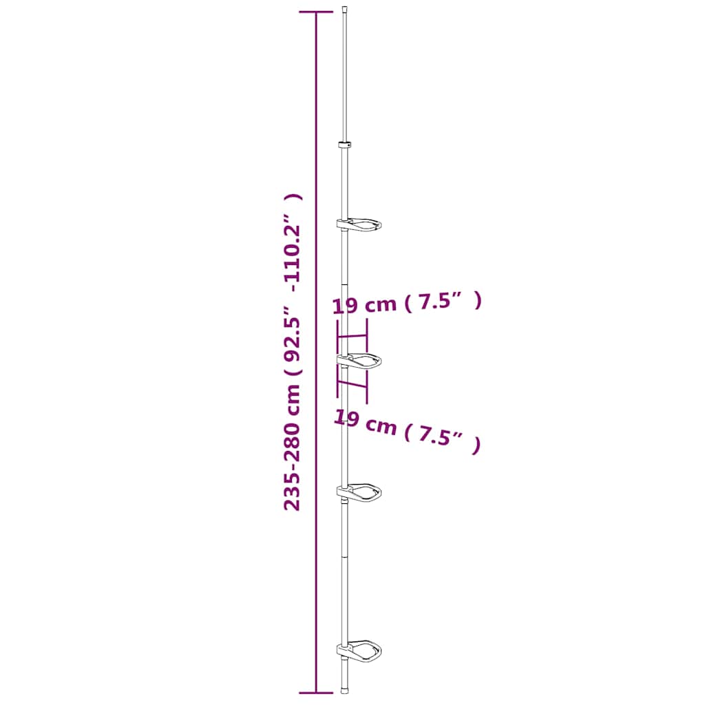 Shower Corner Shelf | Silver and Grey | Aluminium, PS, PA, TPE