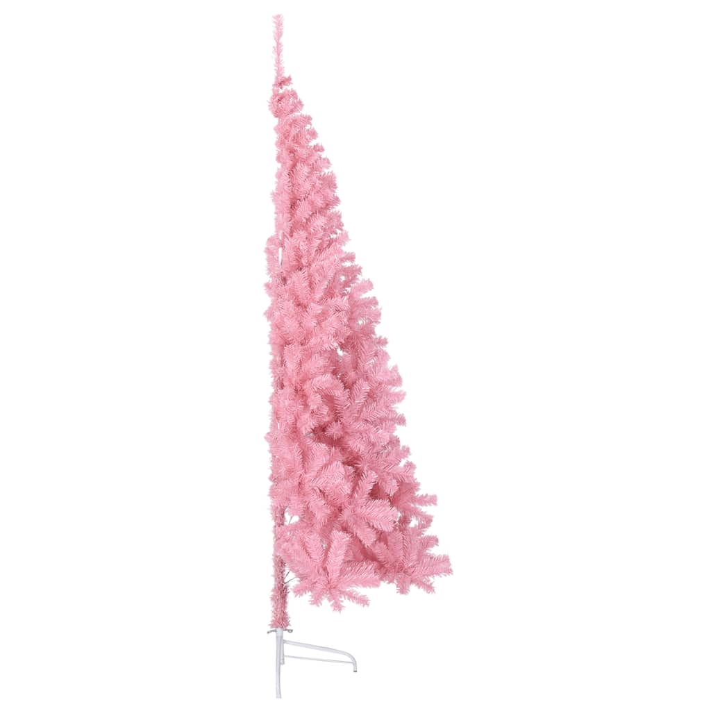 Artificial Half Christmas Tree with Stand Pink 8 ft PVC