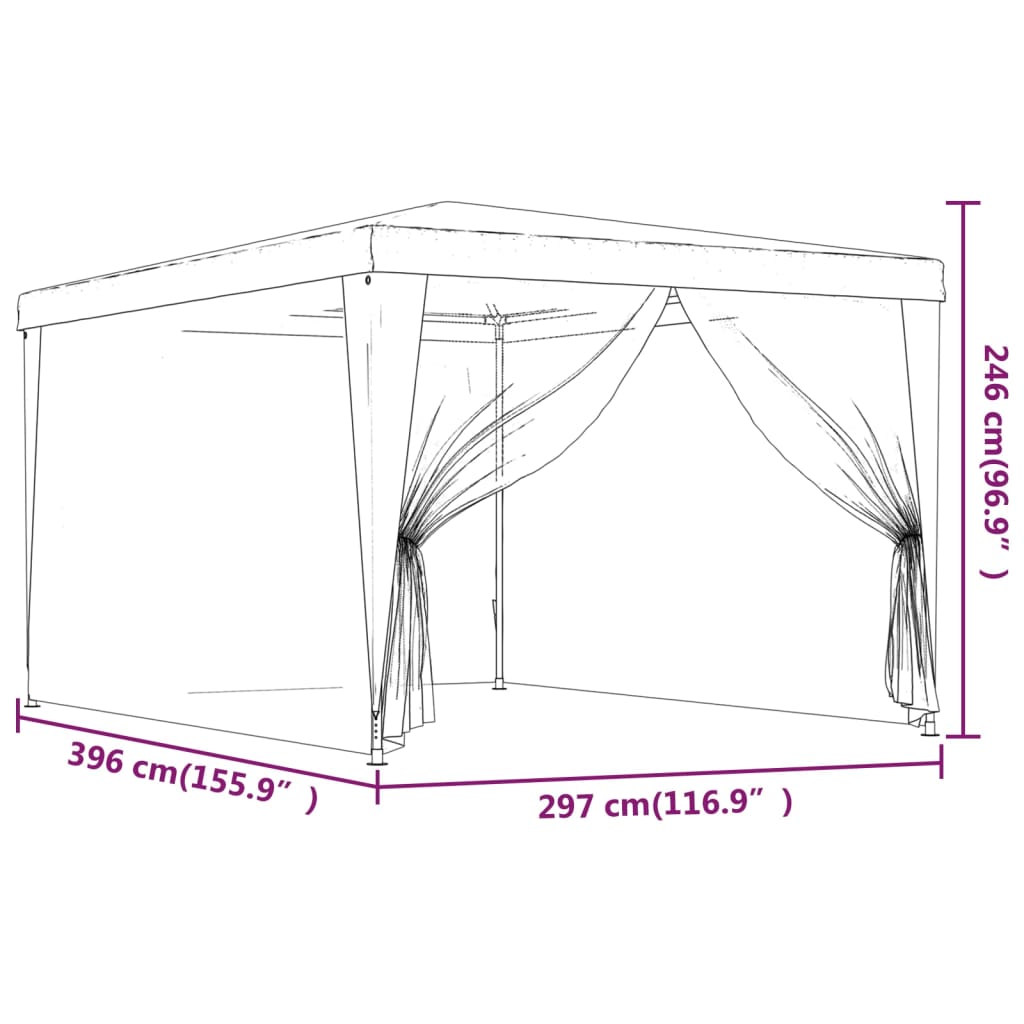 Party Tent | Green | High-Density Polyethylene (HDPE) | 3x4 m