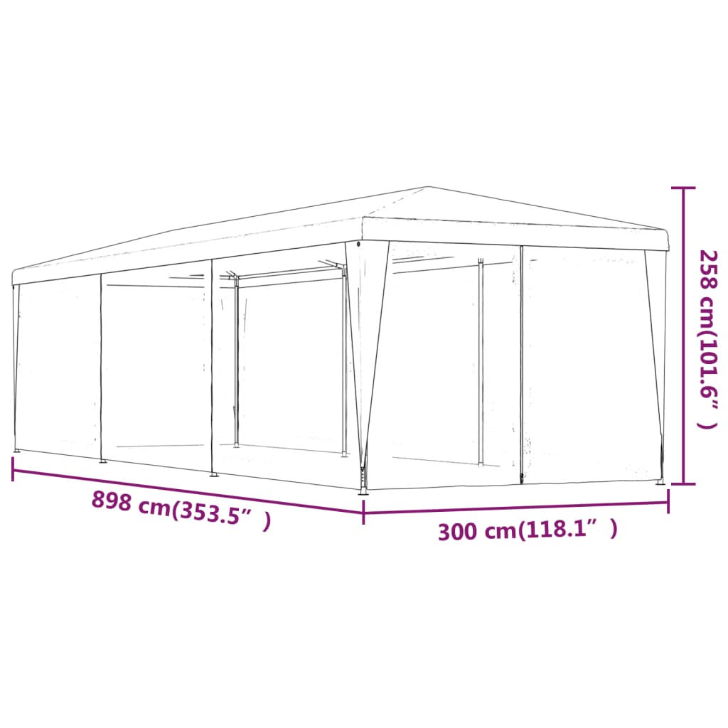Party Tent | Green | High-density polyethylene (HDPE) | 3x9 m