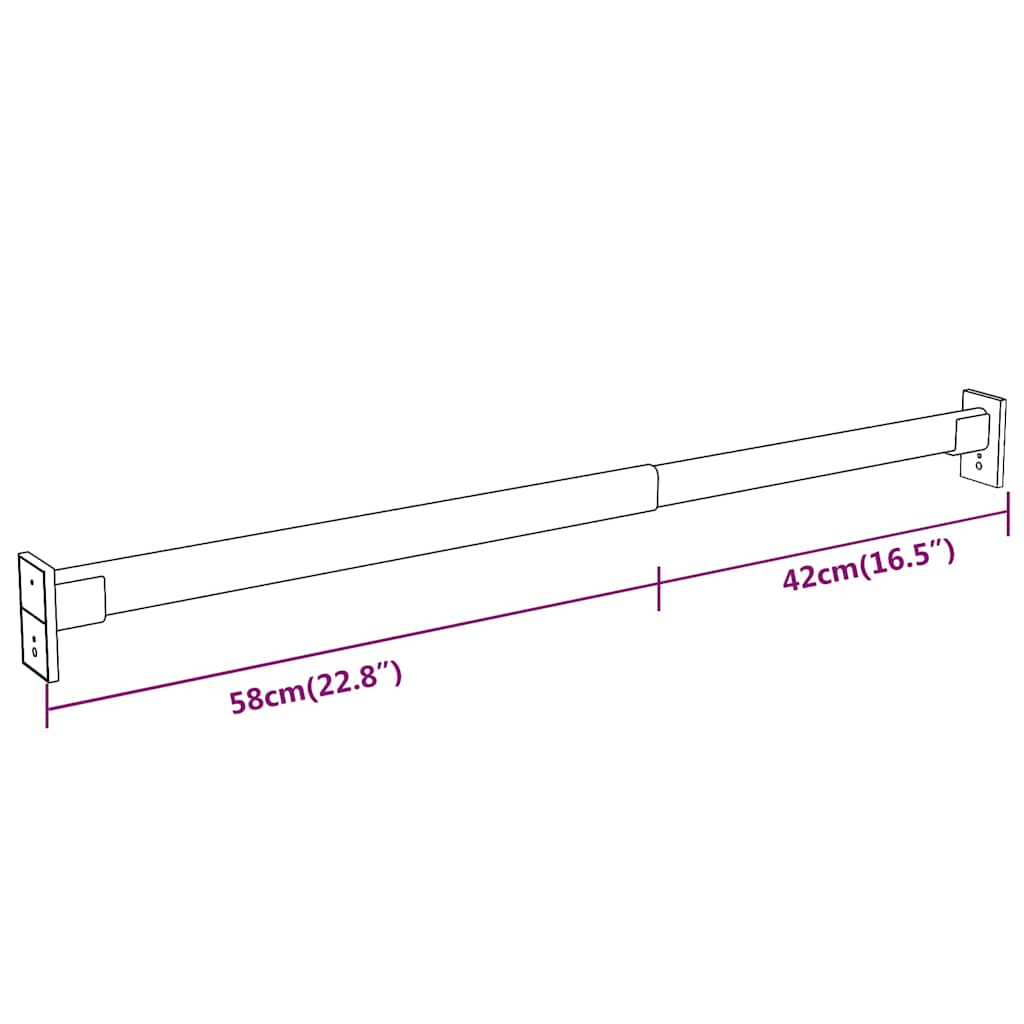 Telescopic Wardrobe Rails 4 pcs Silver 58-100 cm