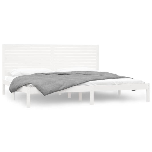 Bed Frame without Mattress White 200x200 cm Solid Wood