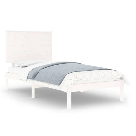 Bed Frame without Mattress White 100x200 cm Solid Wood Pine