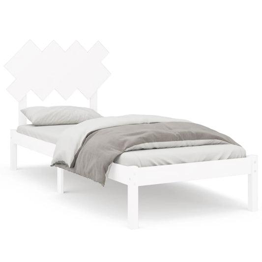 Bed Frame | White | Solid Pine Wood, Plywood | Single | Durable