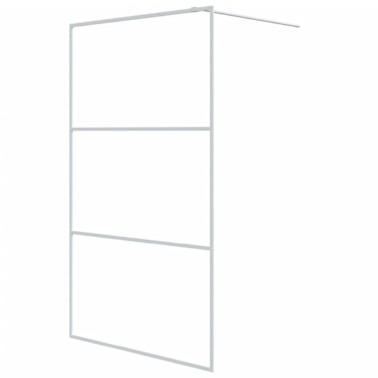 Walk-in Shower Wall White 115x195 cm Clear ESG Glass