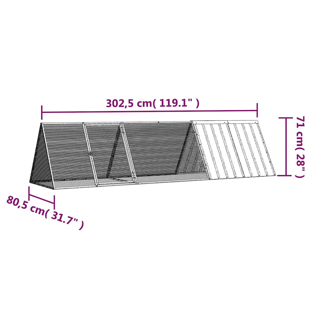 Rabbit Cage | Anthracite | Galvanised Steel | Large | Durable