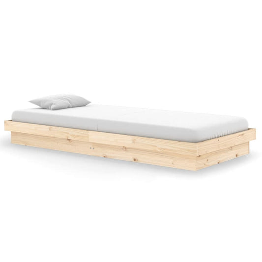 Bed Frame without Mattress Solid Wood 90x200 cm