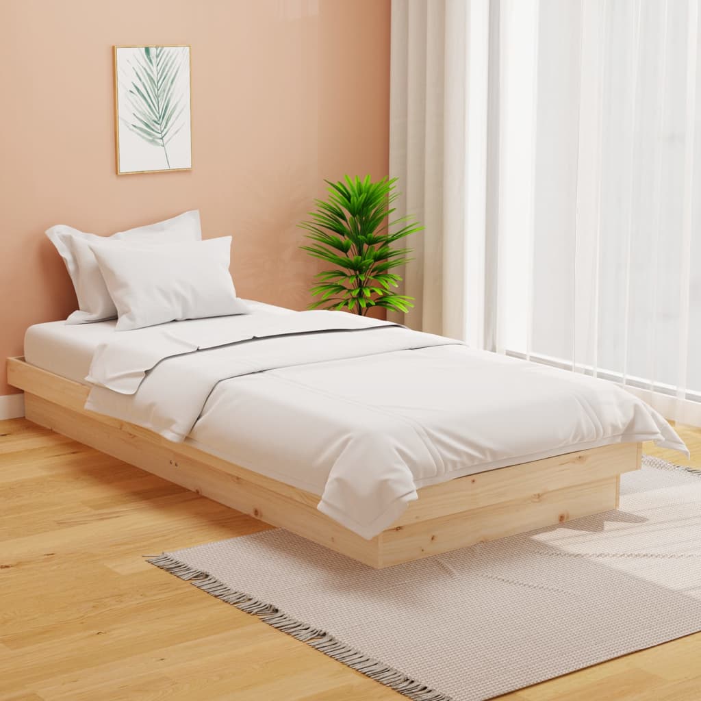 819892 vidaXL Bed Frame without Mattress Solid Wood 90x200 cm