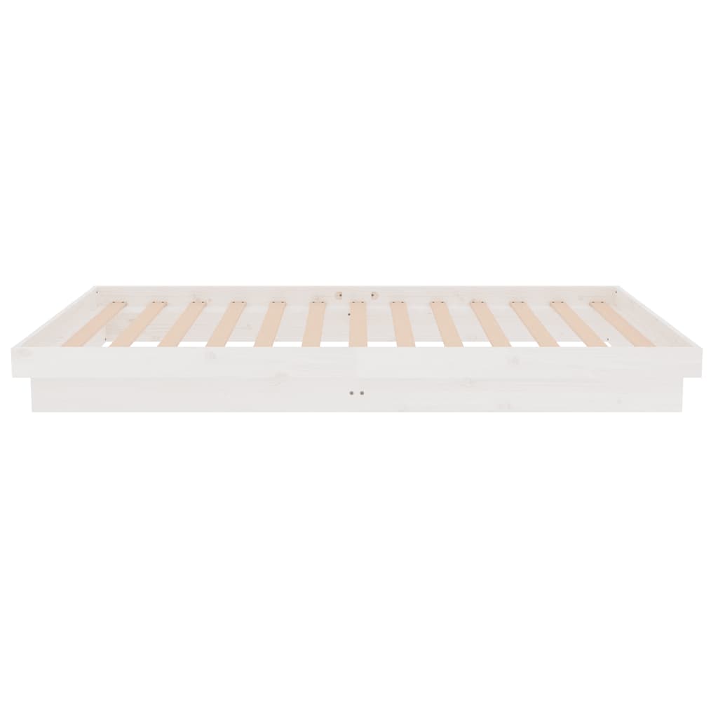 819893 vidaXL Bed Frame without Mattress White Solid Wood 90x200 cm