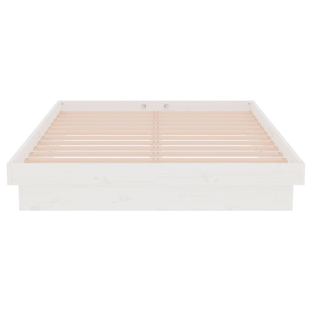 819903 vidaXL Bed Frame without Mattress White Solid Wood 120x200 cm
