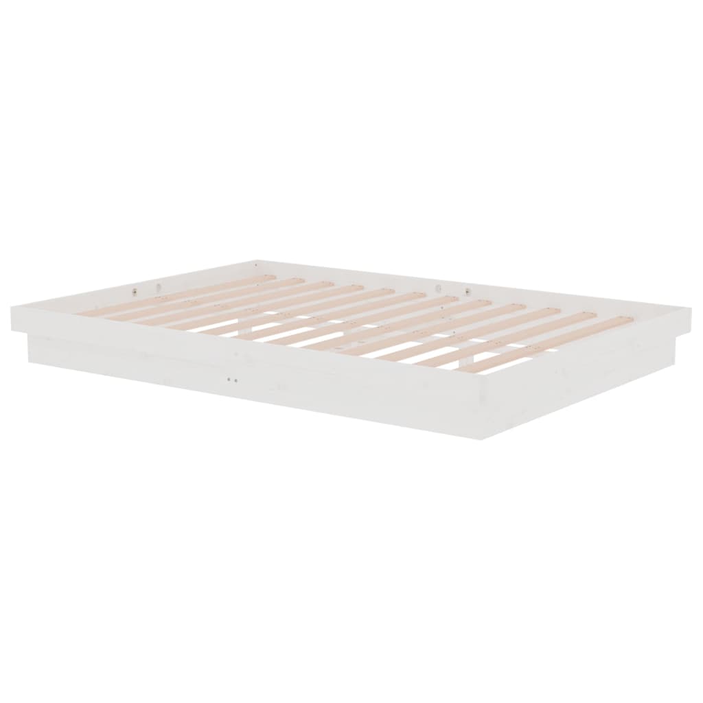 819908 vidaXL Bed Frame without Mattress White Solid Wood 140x200 cm
