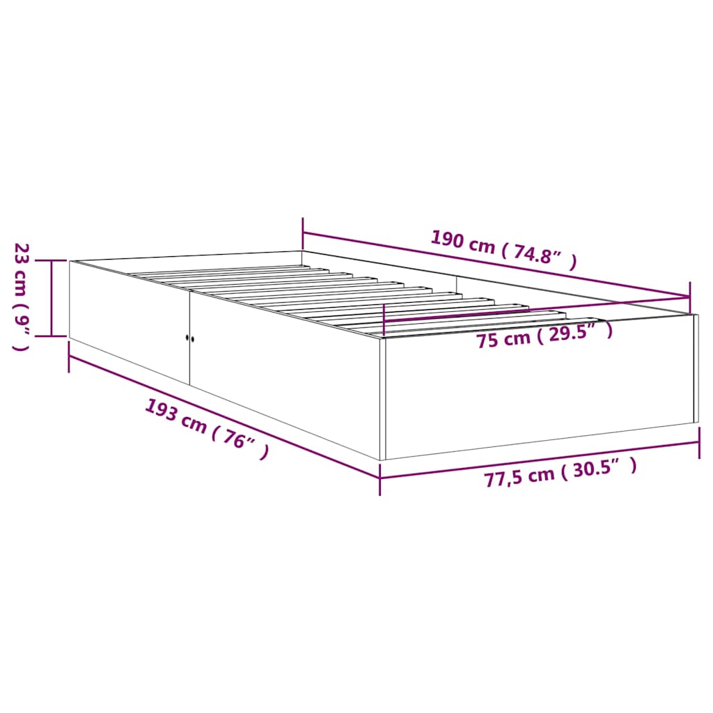 Bed Frame | White | Solid pine wood, Plywood | Small single | Bed Frame
