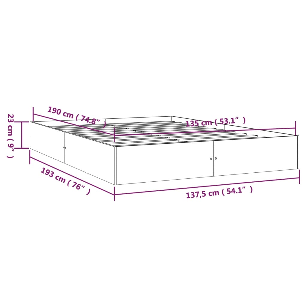 Bed Frame | Natural Wood | Solid Pinewood | Double | Durable | Bed Frame