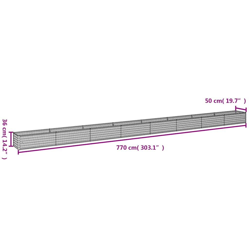 Garden Raised Bed 770 x 50 x 36 cm