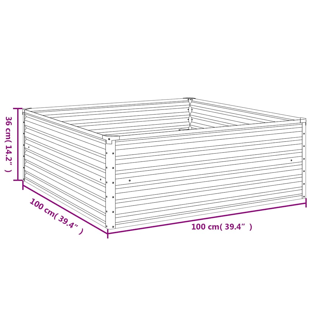 Garden Raised Bed 100 x 100 x 36 cm