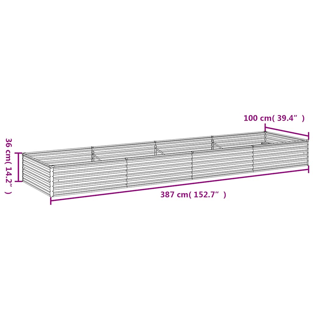Garden Raised Bed 387 x 100 x 36 cm