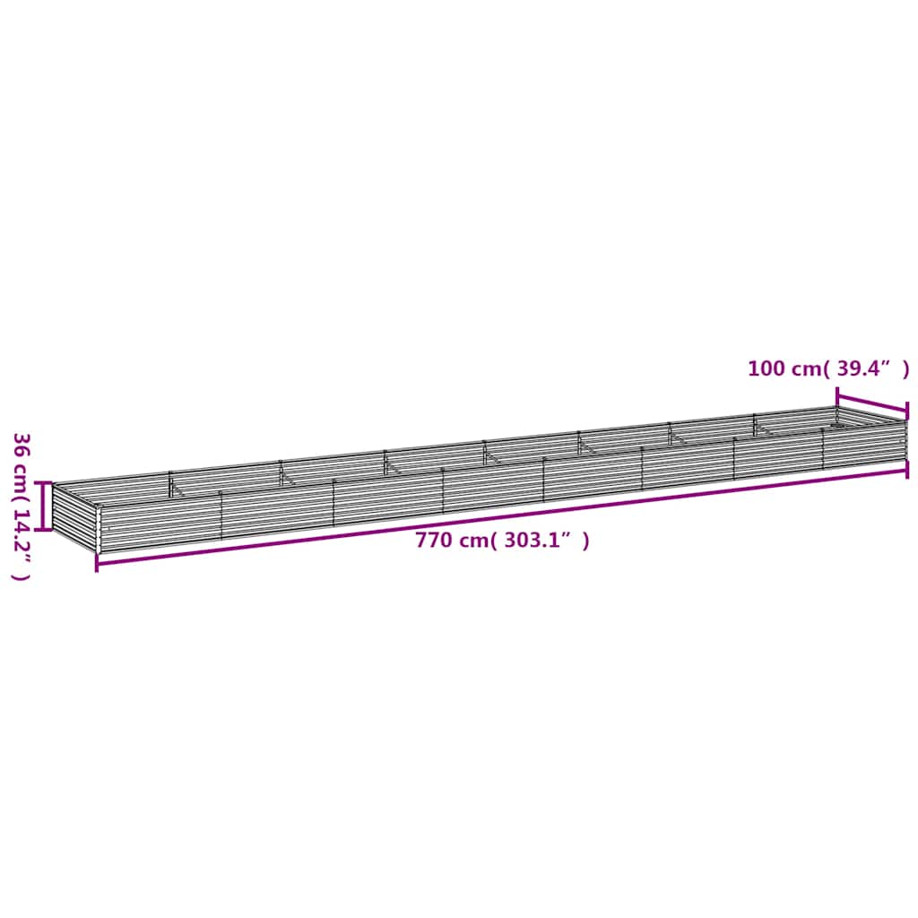 Garden Raised Bed 770 x 100 x 36 cm