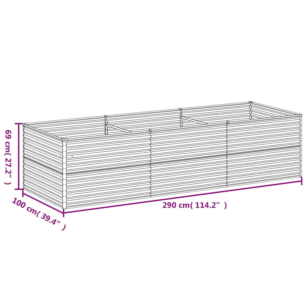 Garden Raised Bed 290 x 100 x 69 cm