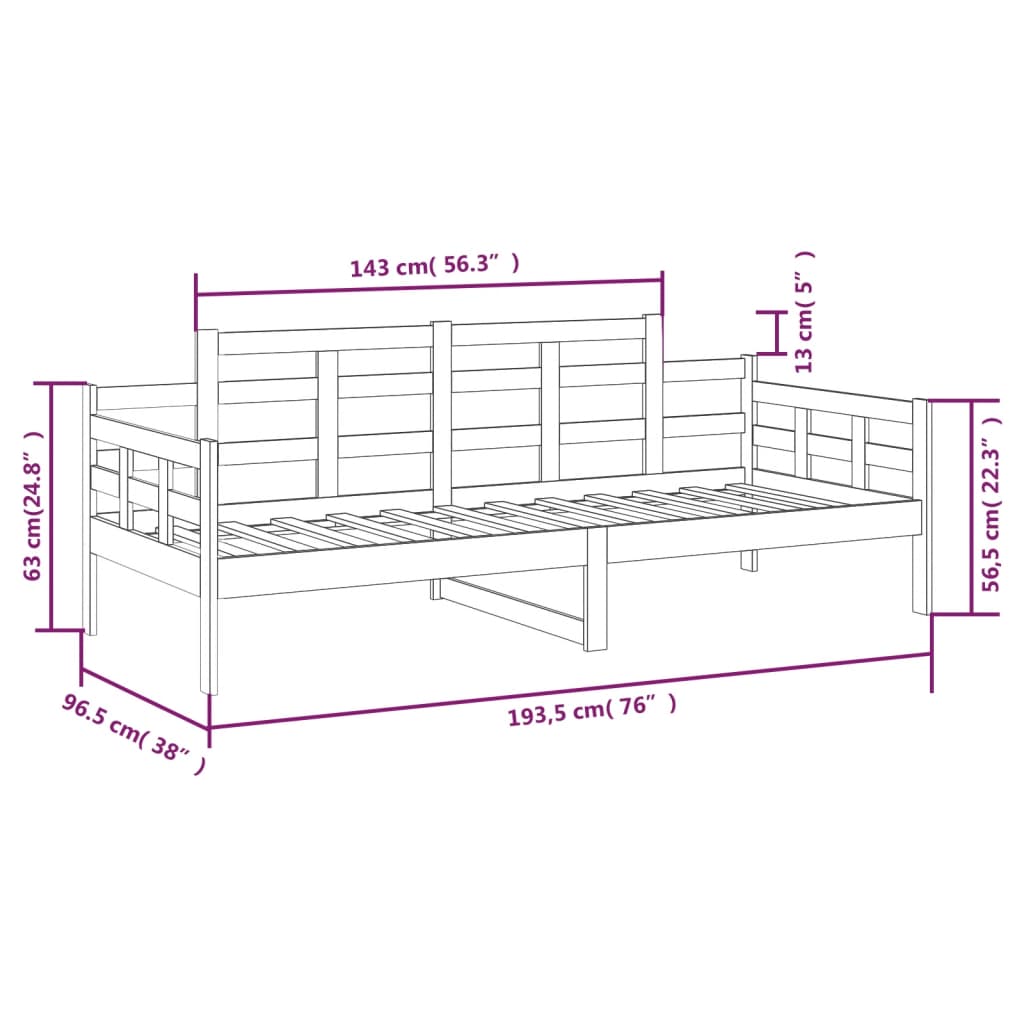 Day Bed | White | Solid pine wood, plywood | Single