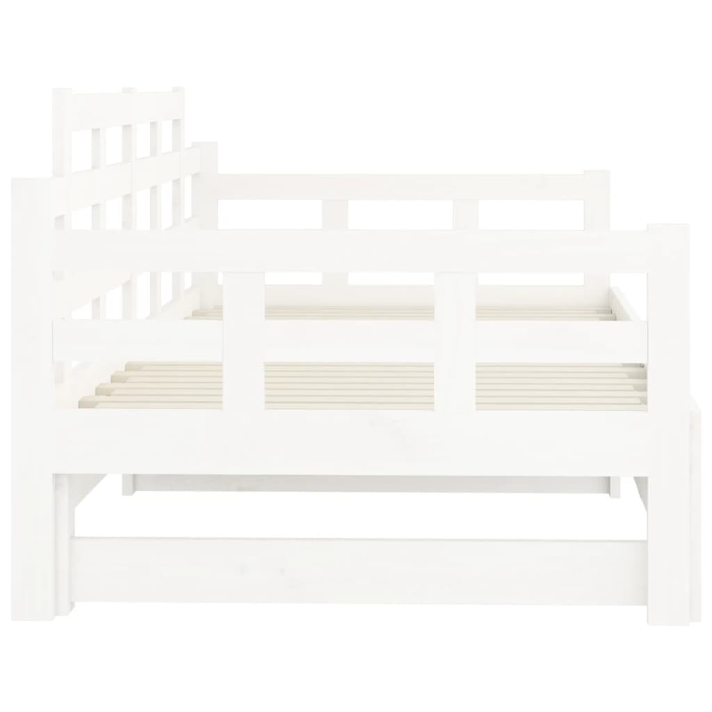 Day Bed | White | Solid Pine Wood | 2x | Convertible | Day Bed