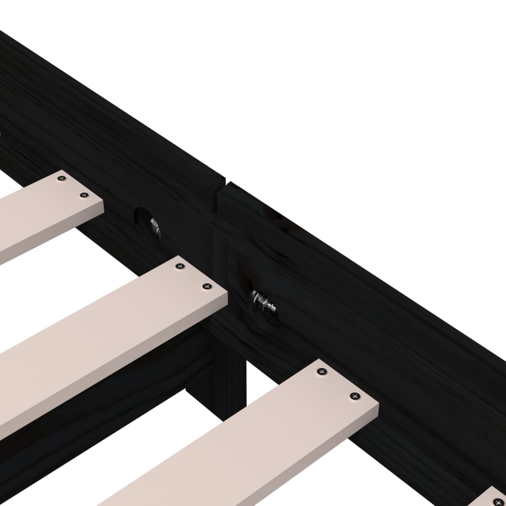 Stack Bed | Black | Solid Pinewood | Small Single | Stackable | Stack Bed