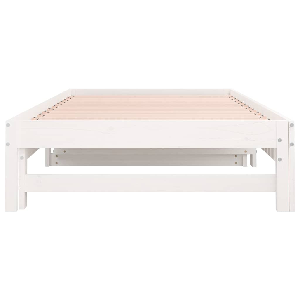 Day Bed | White | Solid pine wood | 80x200 cm | Pull-Out | Day Bed