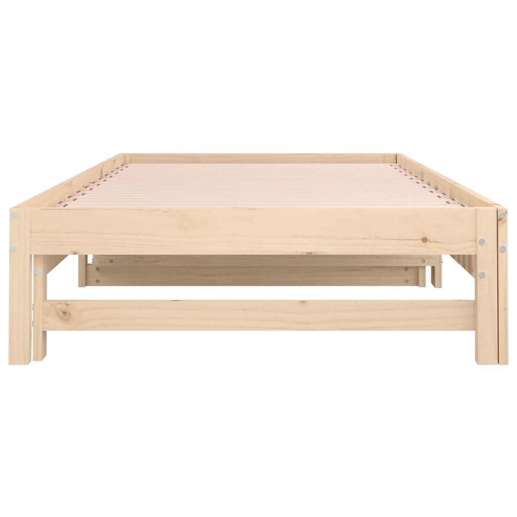 Day Bed | Natural Wood | Solid Pine Wood | 2x | Extendable | Day Bed