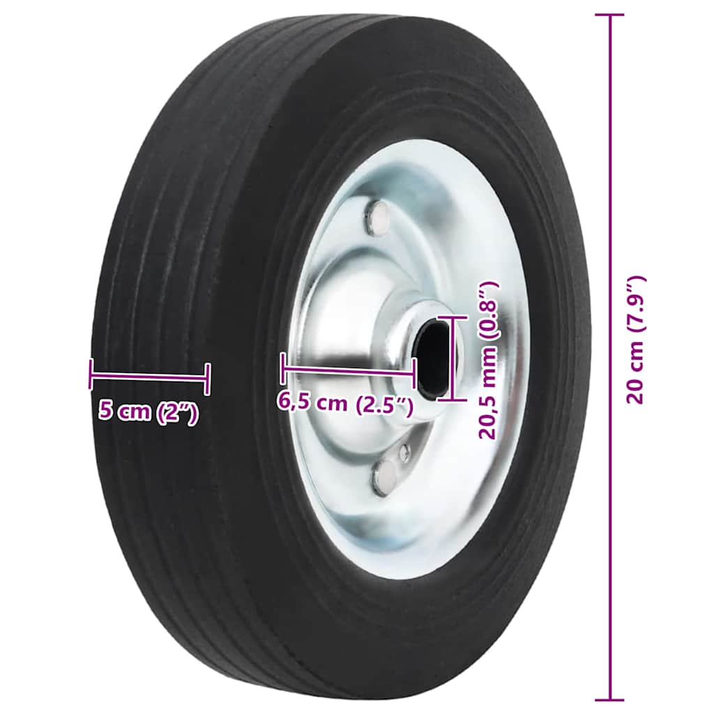 Wheel for Jockey Wheel Ø20x5 cm Solid Rubber and Steel