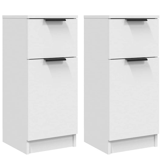 Sideboards 2 pcs White 30x30x70 cm Engineered Wood