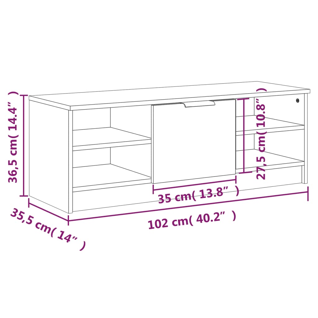 Tv Cabinet | White | Engineered Wood | Tv Cabinet | Rectangular