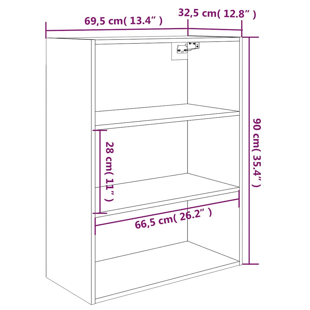 Hanging Wall Cabinet | Concrete grey | Engineered wood | Medium