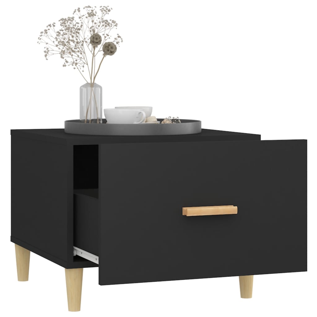 Coffee Table Black 50x50x40 cm Engineered Wood