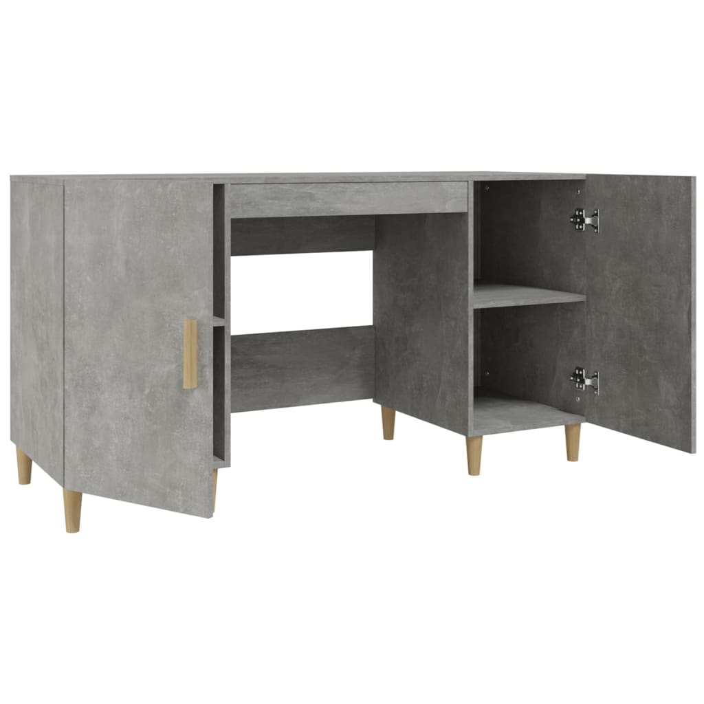 Desk Concrete Grey 140x50x75 cm Engineered Wood