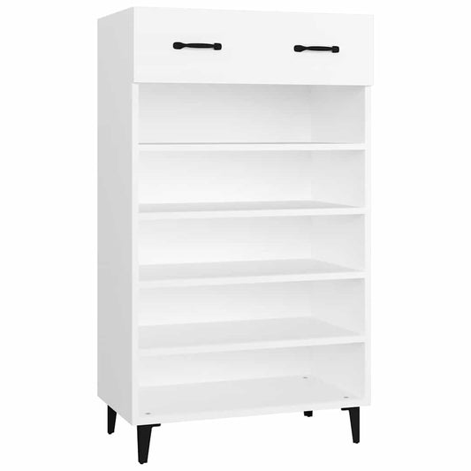 Shoe Cabinet | White | Engineered wood, Iron | 60 x 35 x 105 cm