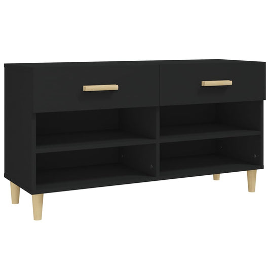 Shoe Cabinet | Black | Engineered wood | 102 x 35 x 55 cm | Shoe Cabinet