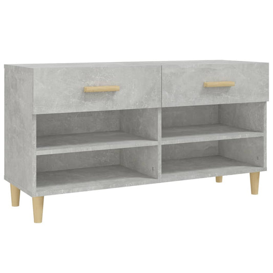 Shoe Cabinet Concrete Grey 102x35x55 cm Engineered Wood