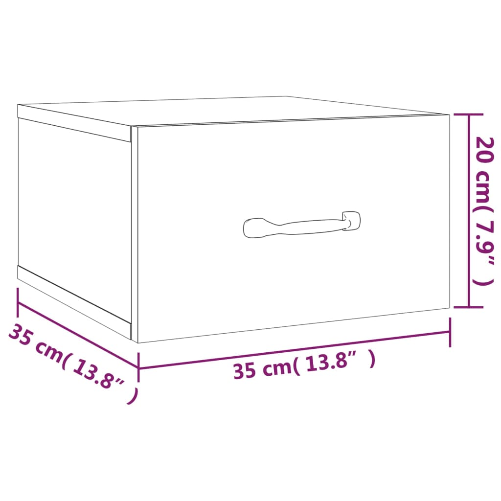 Wall-mounted Bedside Cabinet White 35x35x20 cm
