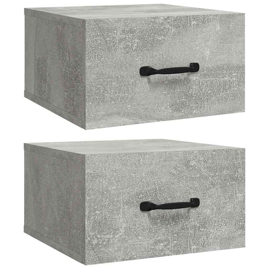 Wall-mounted Bedside Cabinets 2 pcs Concrete Grey 35x35x20 cm