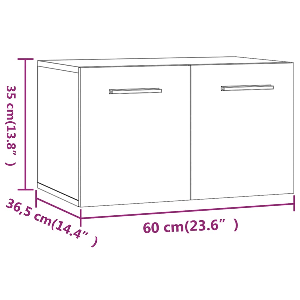 Wall Cabinet Sonoma Oak 60x36.5x35 cm Engineered Wood